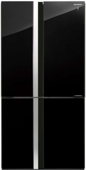 מקרר שארפ 4 דלתות מקפיא תחתון Sharp SJ-8942-BK בנפח 611 ליטר אינוורטר No Frost זכוכית שחורה עם פיקוד שבת - יבואן רשמי – תמונה 2