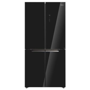 מקרר 4 דלתות מקפיא תחתון מידאה 470 ליטר (Midea HQ611R (6356 זכוכית שחורה - יבואן רשמי | משלוח מהיר