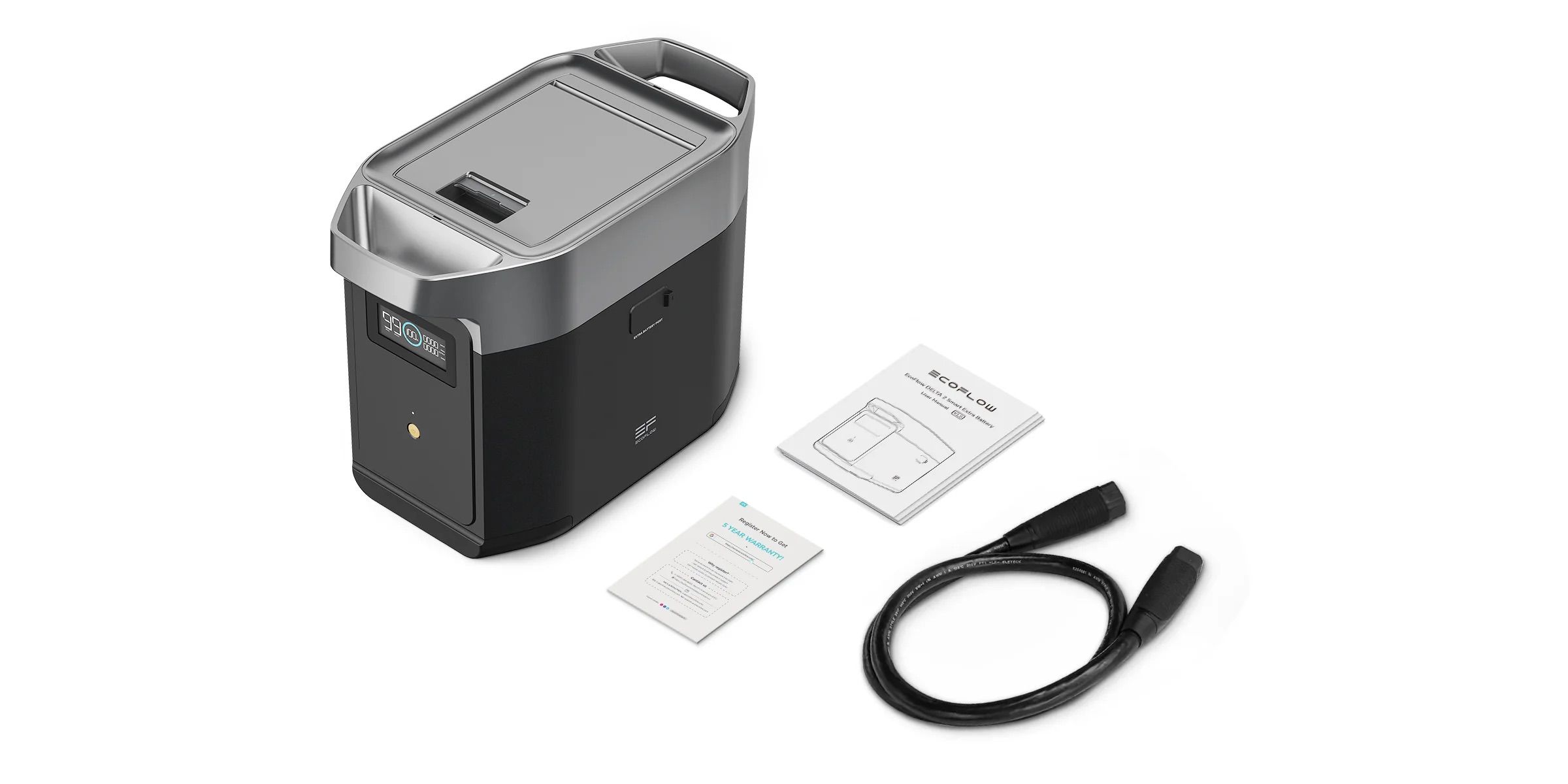 תא הרחבה לתחנת כוח ECOFLOW קיבולת 2048WH DELTA 2 MAX EXTRA BATTERY | יבואן רשמי – תמונה 2