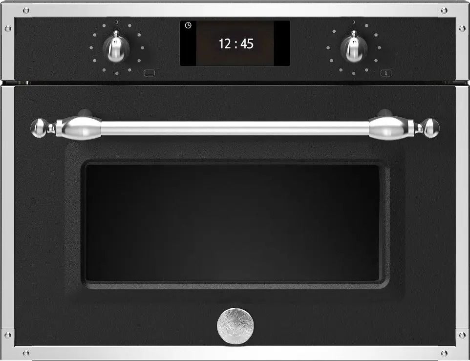 תנור משולב מיקרו Bertazzoni דגם F457HERMWTNE יבואן רשמי - שחור מט
