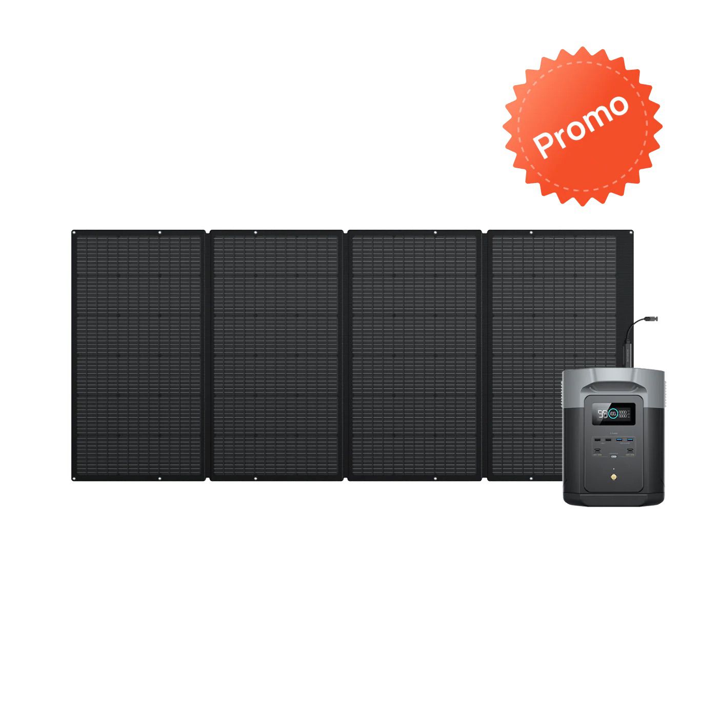 קיט סולארי ECOFLOW תחנת כוח DELTA2MAX + פאנל סולארי מתקפל 400W - הספק כולל 2.4kW – תמונה 2