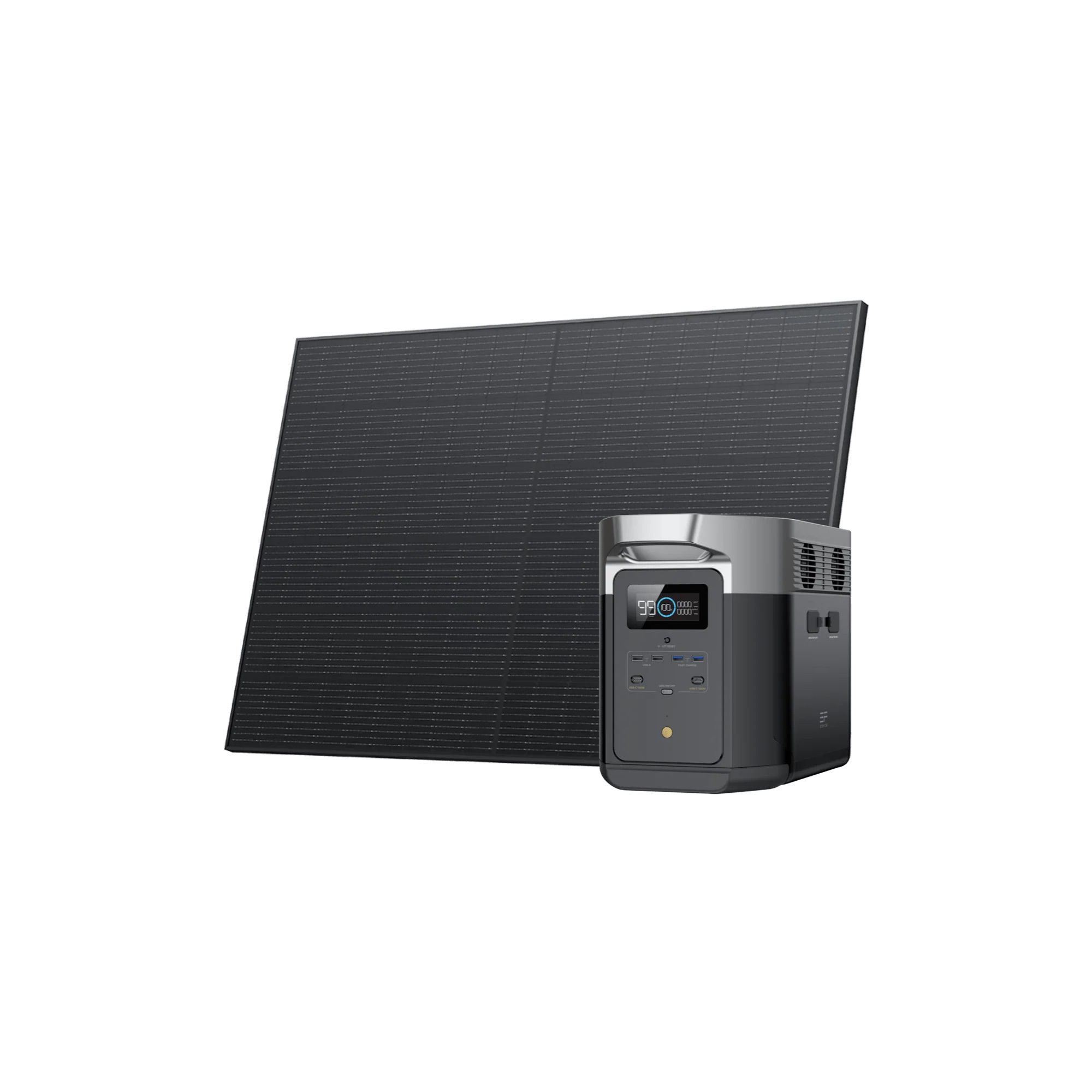 קיט סולארי ECOFLOW תחנת כוח DELTA2MAX + פאנל סולארי קשיח 400W - הספק כולל 2.4kW – תמונה 6