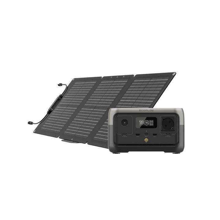 קיט תחנת כוח ניידת ECOFLOW RIVER 2 + פאנל סולארי 100W קשיח נייח | יבואן רשמי-משלוח מהיר -ניתן לאיסוף