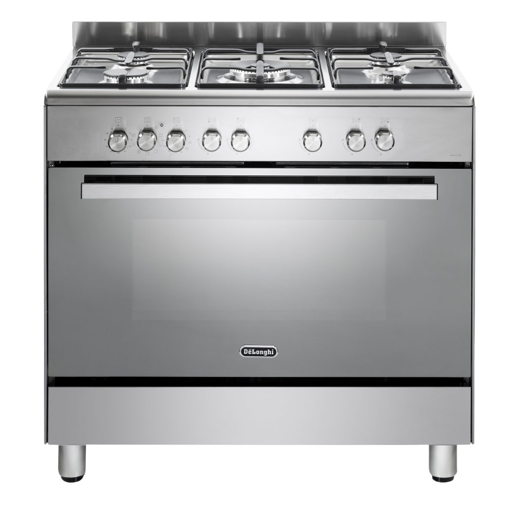 תנור משולב כיריים 90 ס"מ DELONGHI דגם DEMX965IL נירוסטה מראה יבואן רשמי