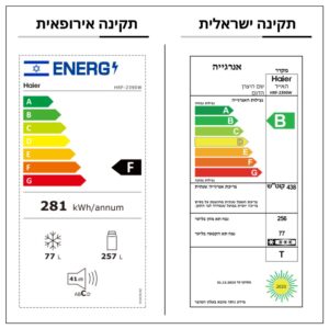 מקרר מקפיא עליון 347 ליטר HAIER דגם HRF-2390W יבואן רשמי
