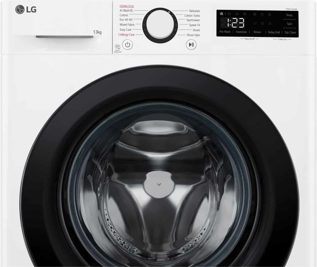 מכונת כביסה 13 ק"ג - LG F4WR513SBW הנעה ישירה AI Wash דלת שחורה | משלוח מהיר – תמונה 6