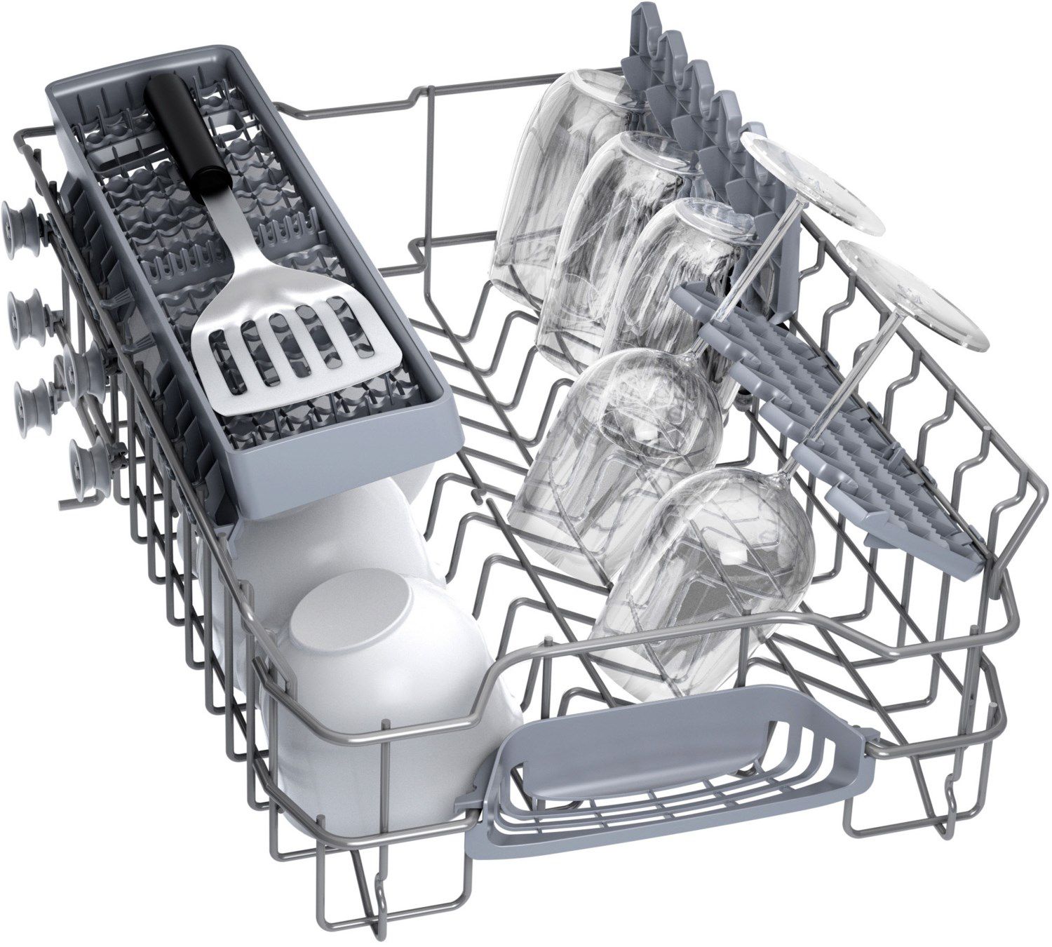 מדיח כלים צר 45 ס"מ 10 מערכות כלים BOSCH דגם SPS4HKW49E בוש לבן | – תמונה 3