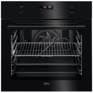 תנור בנוי פירוליטי 71 ליטר AEG דגם BPE255636B זכוכית שחורה יבואן רשמי