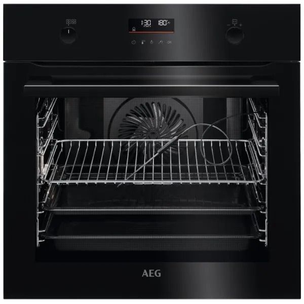 תנור בנוי פירוליטי 71 ליטר AEG דגם BPE255636B זכוכית שחורה יבואן רשמי