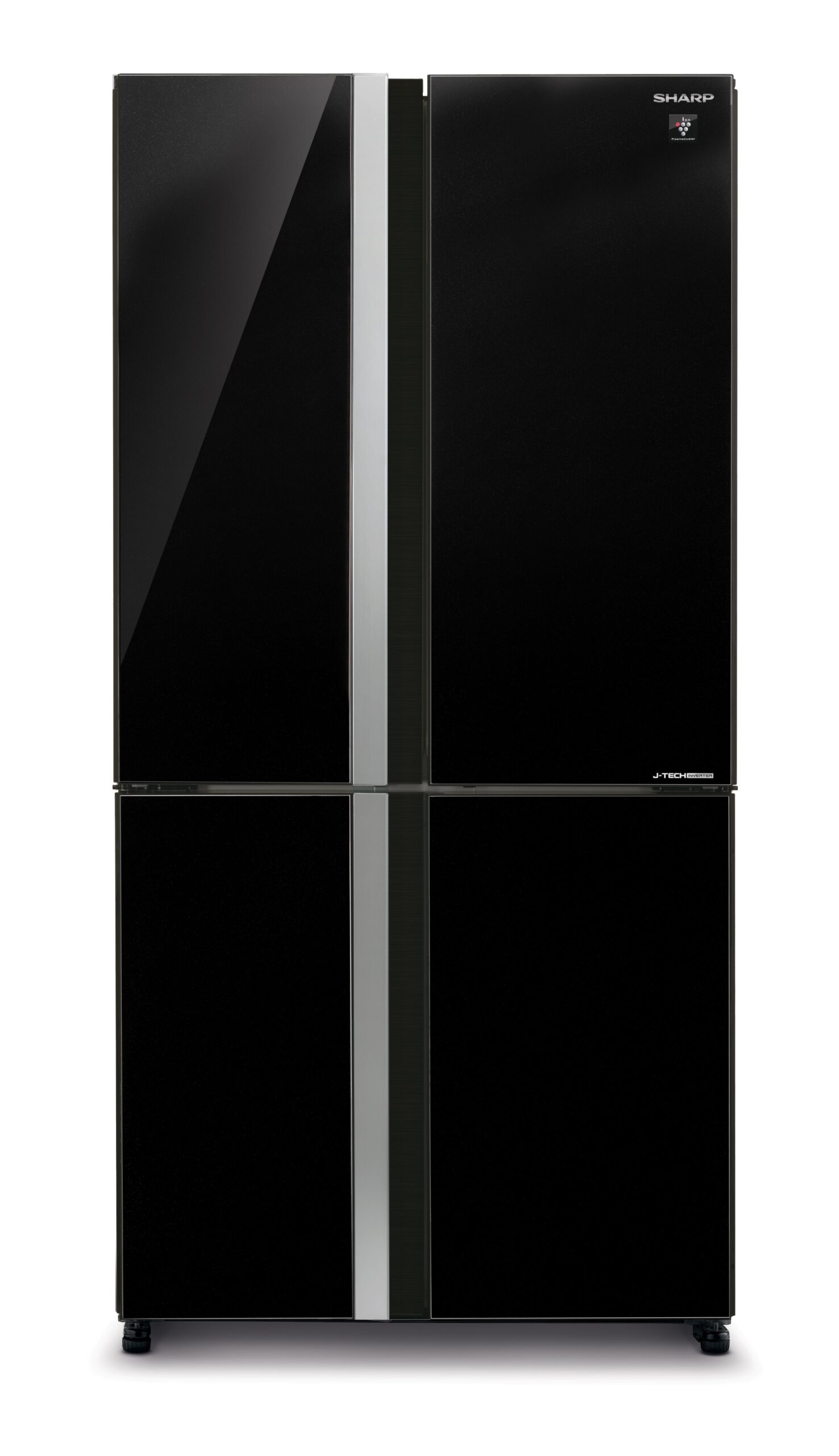 מקרר שארפ 4 דלתות מקפיא תחתון Sharp SJ-8841BK בנפח 611 ליטר אינוורטר No Frost זכוכית שחורה עם פיקוד שבת - יבואן רשמי