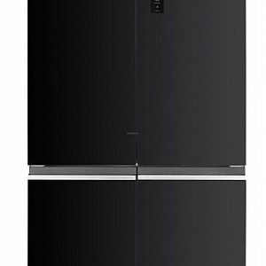 מקרר 4 דלתות מקפיא תחתון 600 ליטר General GE780GB זכוכית שחורה יבואן רשמי
