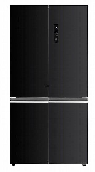 מקרר 4 דלתות מקפיא תחתון 600 ליטר General GE780GB זכוכית שחורה יבואן רשמי