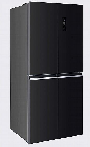 מקרר 4 דלתות מקפיא תחתון 600 ליטר General GE780GB זכוכית שחורה יבואן רשמי – תמונה 2