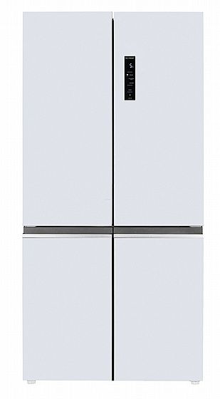 מקרר 4 דלתות מקפיא תחתון 600 ליטר General GE780GW זכוכית לבנה יבואן רשמי