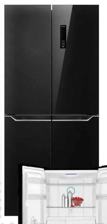 מקרר 4 דלתות מקפיא תחתון General GE450GB זכוכית שחורה יבואן רשמי