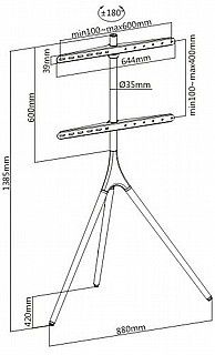 מעמד טלוויזיה עד 65" כולל מדף נסתר לממיר EAZO FS666V2 – תמונה 7