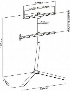 מעמד טלוויזיה עד 65" כולל מדף נסתר לממיר EAZO FS888C – תמונה 3