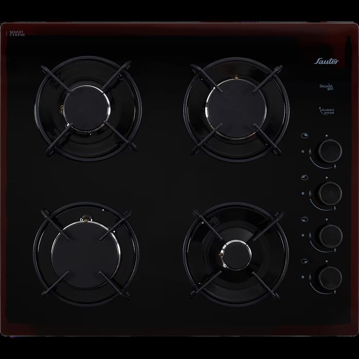 כיריים גז Sauter SHG870B זכוכית שחורה עם 4 מבערים וחיישני בטיחות תוצרת צרפת | יבואן רשמי-משלוח מהיר