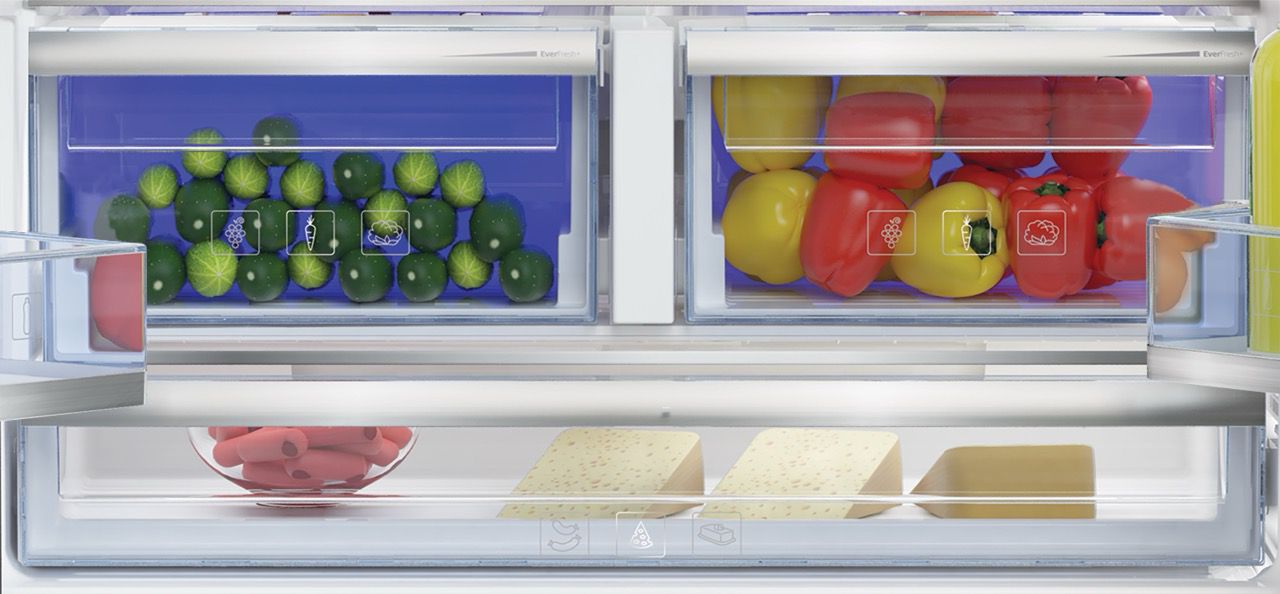 מקרר 4 דלתות מקפיא תחתון Beko GN1406222GW גימור זכוכית לבנה יבואן רשמי | יבואן רשמי שנתיים אחריות – תמונה 7
