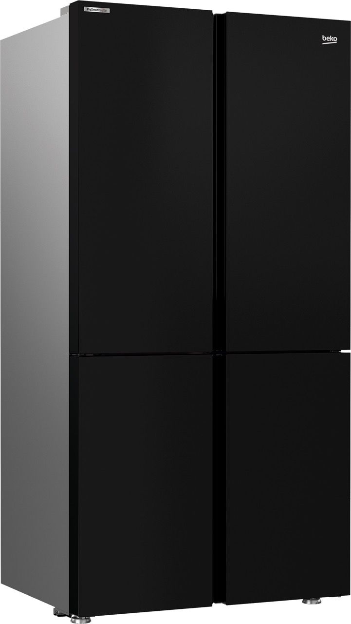 מקרר 4 דלתות מקפיא תחתון Beko GN1406222GB גימור זכוכית שחורה יבואן רשמי