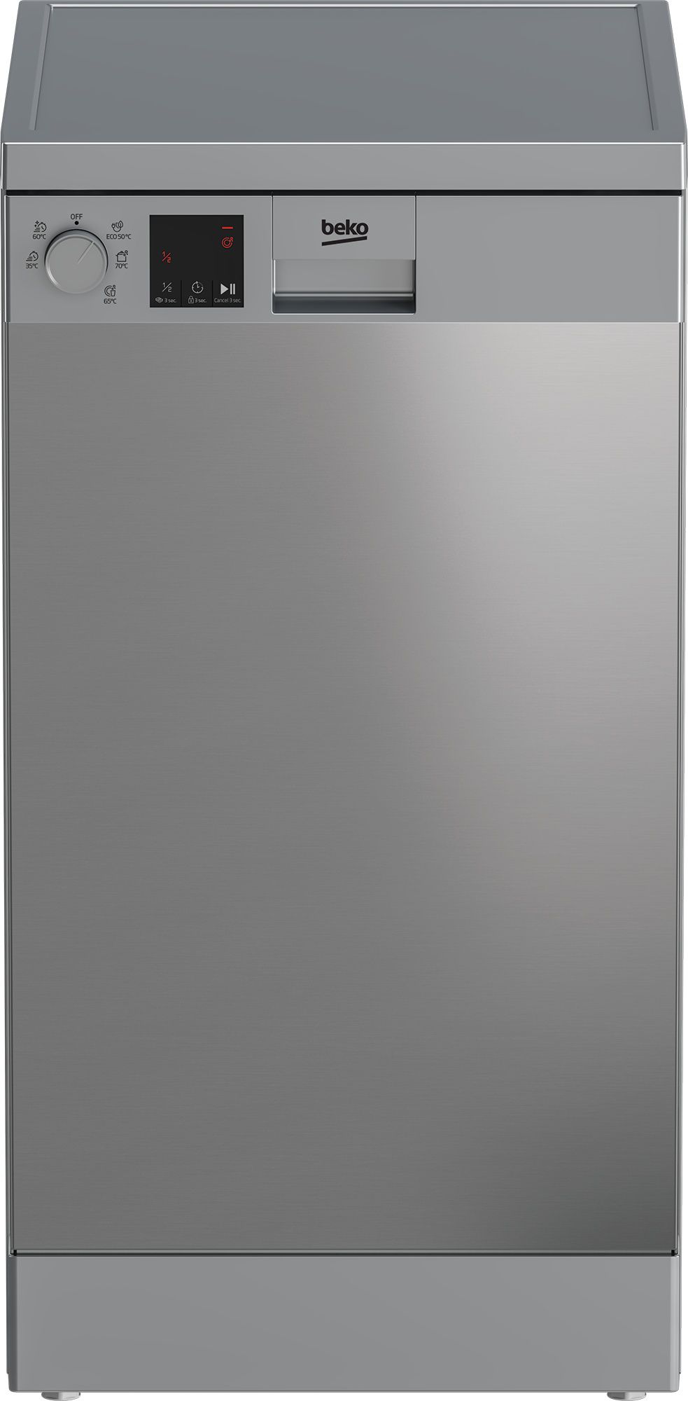 Beko DVS05026X - מדיח כלים צר בקו 45 ס״מ 10 מערכות כלים בגימור נירוסטה ותוכנית מהירה 30 דק׳ | יבואן רשמי-משלוח מהיר – תמונה 2