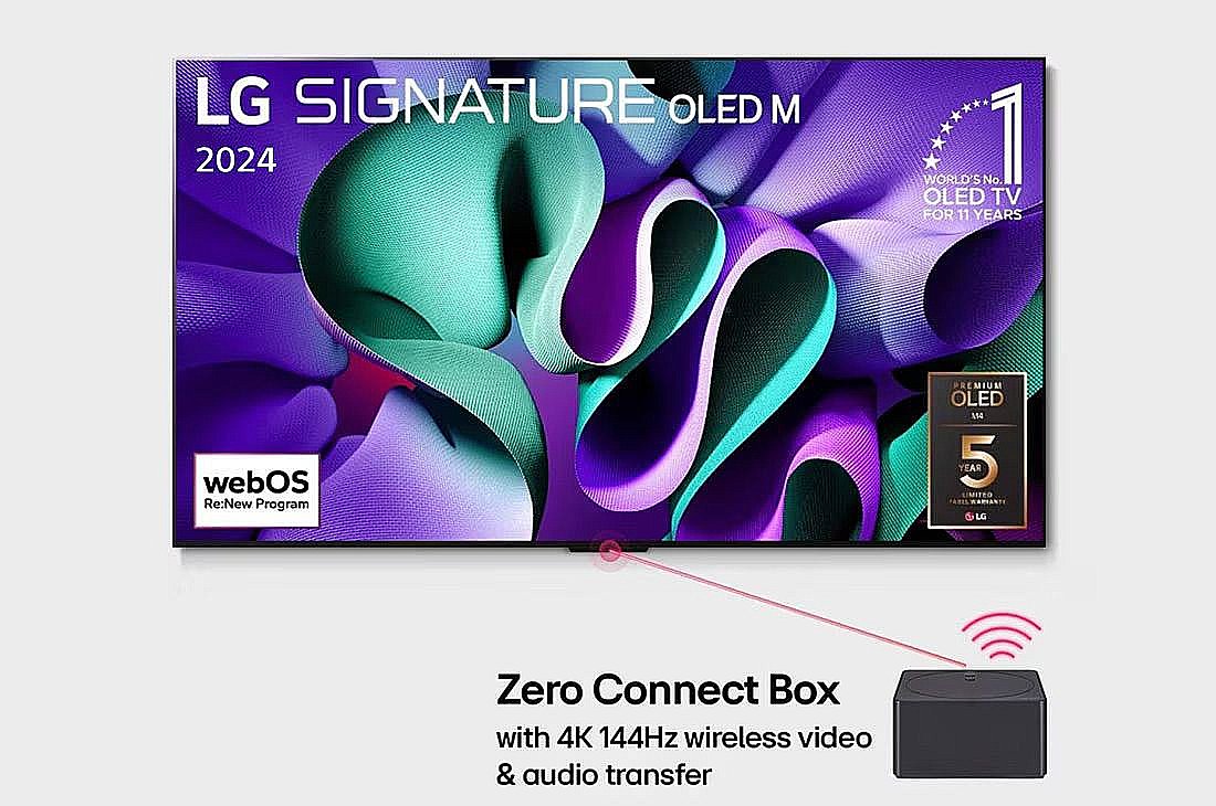 טלוויזיית LG OLED77M46LA SIGNATURE M4 – מסך OLED אלחוטי 77 אינץ׳ עם Zero Connect | יבואן רשמי