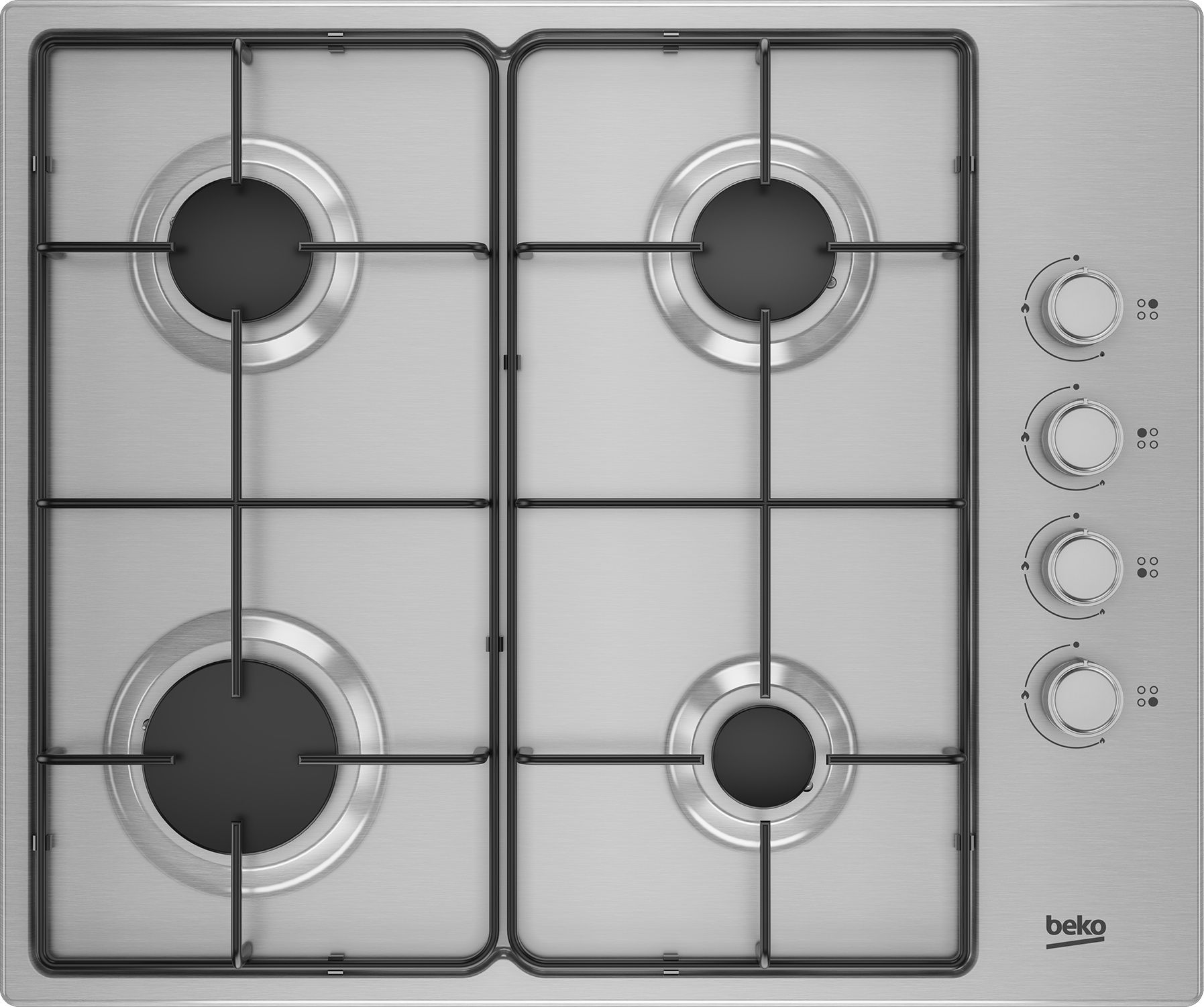 Beko HIGG64124SX - כיריים גז 4 מבערי SABAF נירוסטה 60 ס״מ בקו עם חיישני בטיחות והצתה אלקטרונית ביד אחת | יבואן רשמי – תמונה 3