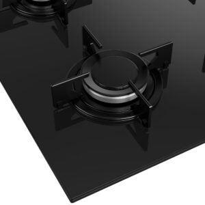 Beko K6510IL - כיריים גז 4 להבות זכוכית שחורה בקו עם מבער ווק SABAF, חיישני בטיחות והצתה אלקטרונית | יבואן רשמי-משלוח מהיר