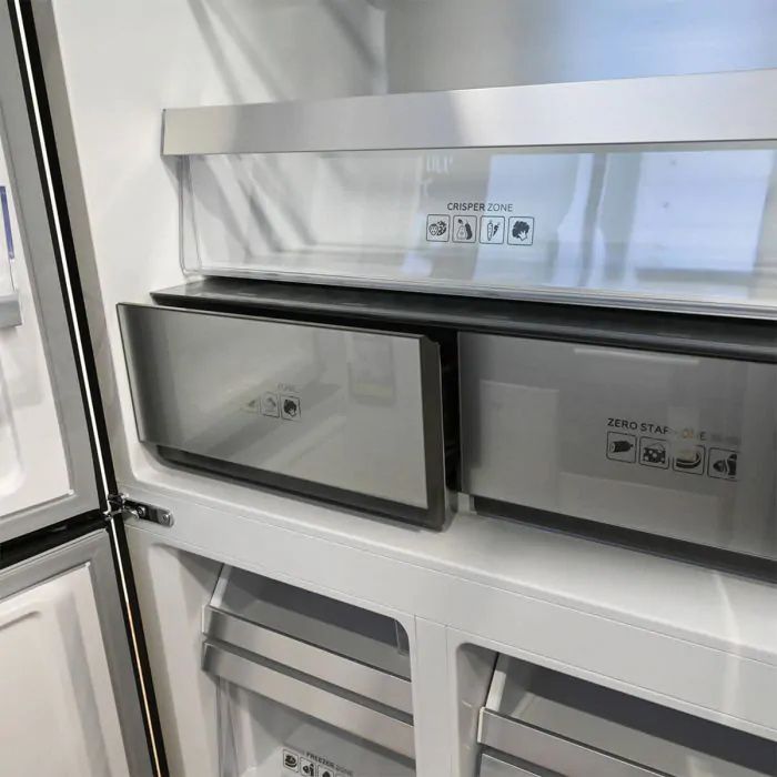 מקרר 4 דלתות Hyundai HARF-4585B זכוכית שחורה מקפיא תחתון – תמונה 3