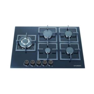 כיריים גז 5 להבות Hyundai HAS-705GBMCB זכוכית