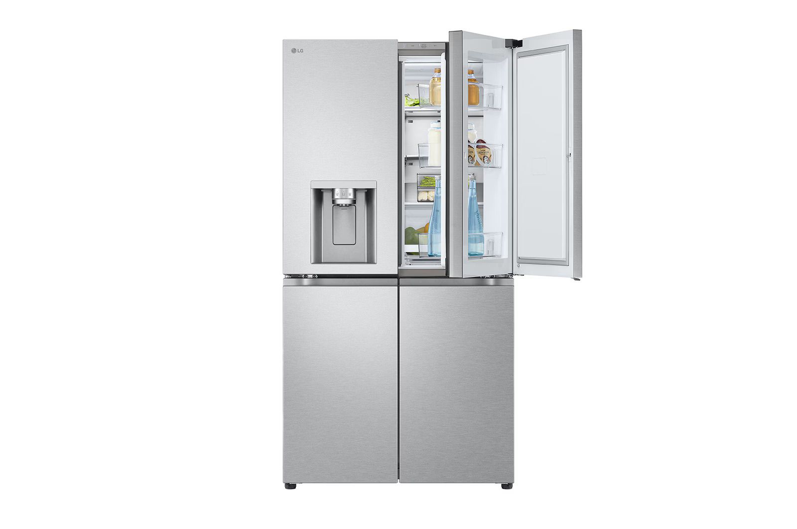 מקרר 4 דלתות מקפיא תחתון 638 ליטר LG GMJ960 נירוסטה |