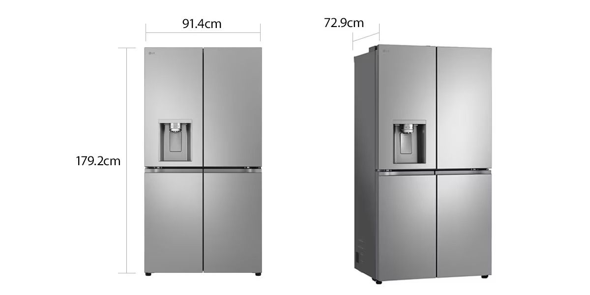 מקרר 4 דלתות מקפיא תחתון 638 ליטר LG GMJ960 נירוסטה | – תמונה 4