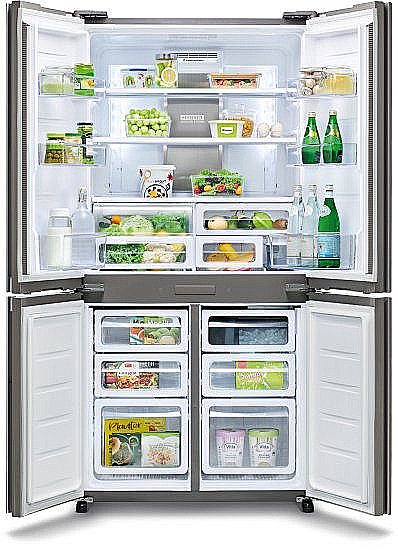 מקרר 4 דלתות SHARP SJ-9270W מקפיא תחתון שארפ אינוורטר NoFrost לבן עם פיקוד שבת - יבואן רשמי – תמונה 4