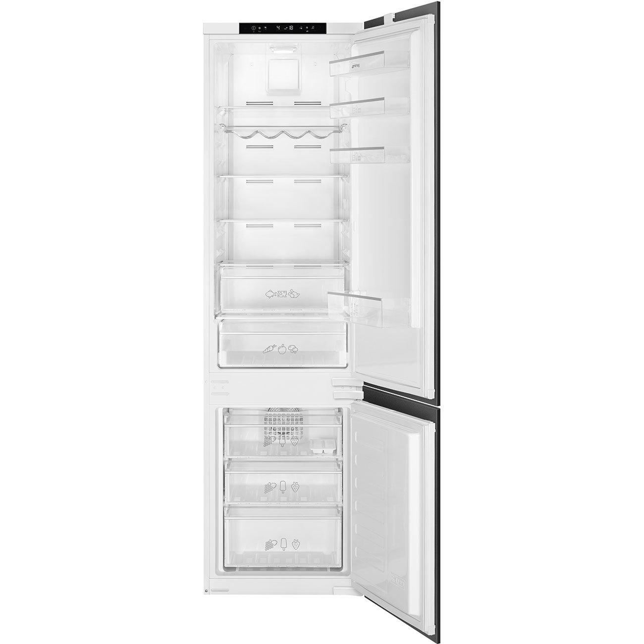 מקרר אינטגרלי SMEG C8194TNE בנפח 284 ליטר עם מקפיא תחתון