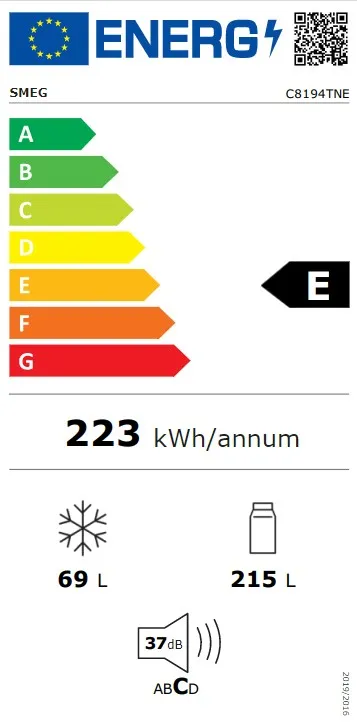 מקרר אינטגרלי SMEG C8194TNE בנפח 284 ליטר עם מקפיא תחתון – תמונה 4