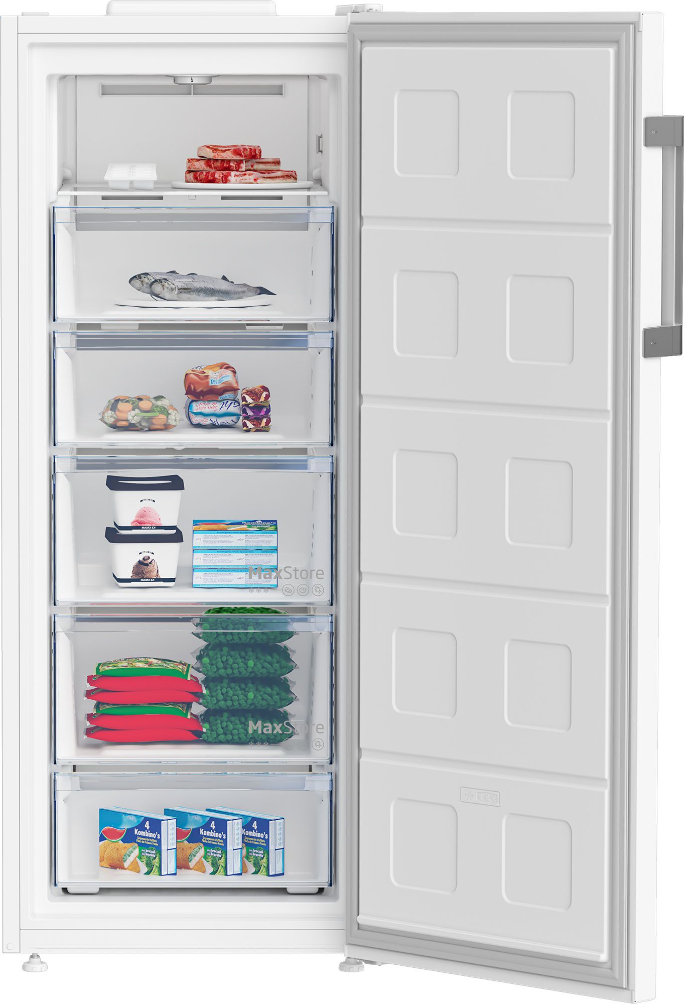 Beko RFNE278K32WN - מקפיא 6 מגירות בקו 220 ליטר No Frost בצבע לבן עם פעולה שקטה 38dB | יבואן רשמי-משלוח מהיר – תמונה 4