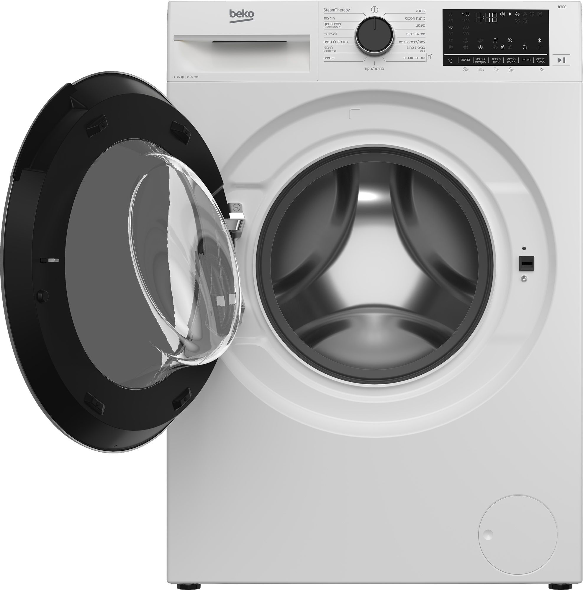 מכונת כביסה פתח קדמי 10 ק״ג Beko B3W51042IW עד 1400 סל״ד | SteamCure | יבואן רשמי – תמונה 6