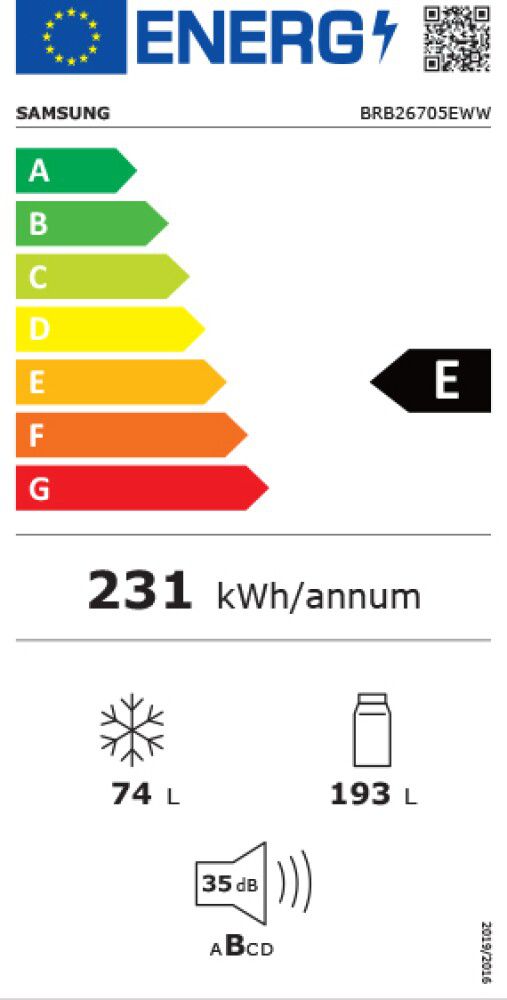 מקרר אינטגרלי מקפיא תחתון No Frost סמסונג BRB26705FWW SAMSUNG – תמונה 9