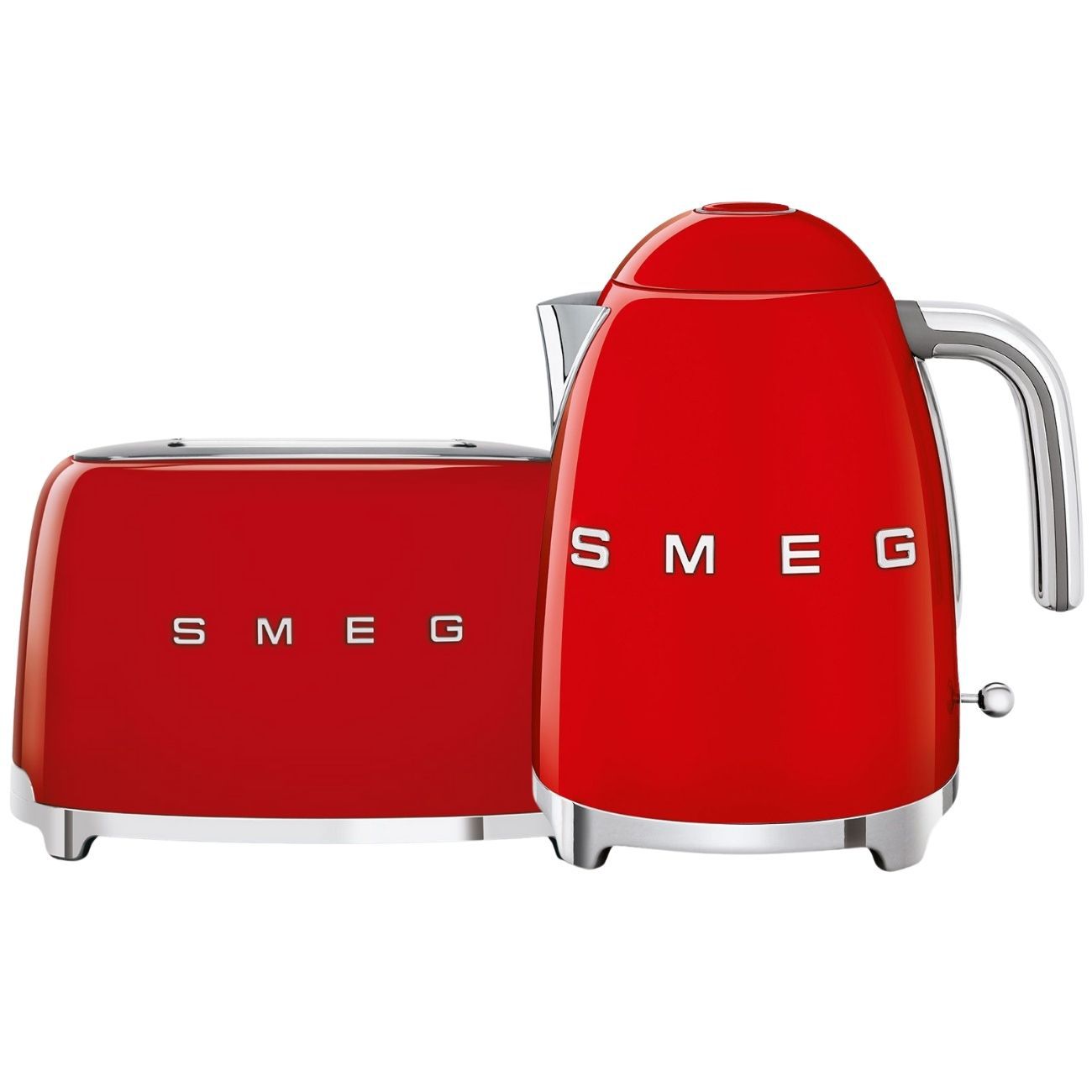 סט ארוחת בוקר רטרו SMEG - קומקום ומצנם תואמים במבצע - גוון אדום | משלוח מהיר