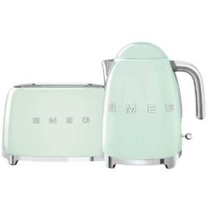 סט ארוחת בוקר רטרו SMEG - קומקום ומצנם תואמים במבצע - גוון ירוק פסטל | משלוח מהיר