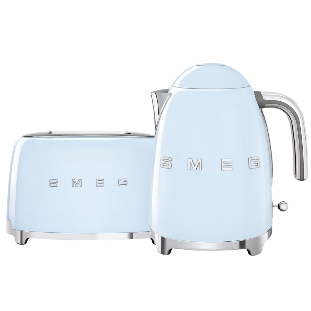 סט ארוחת בוקר רטרו SMEG - קומקום ומצנם תואמים במבצע - גוון תכלת פסטל | משלוח מהיר