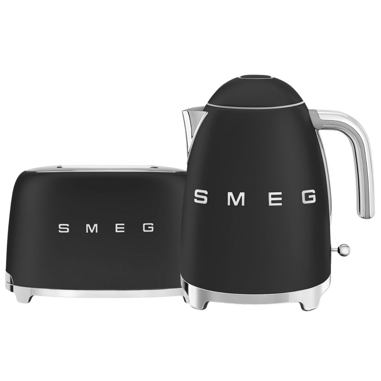 סט ארוחת בוקר רטרו SMEG - קומקום ומצנם תואמים במבצע - גוון שחור מט | משלוח מהיר