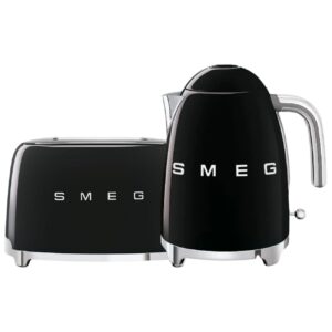 סט ארוחת בוקר רטרו SMEG - קומקום ומצנם תואמים במבצע - גוון שחור מבריק
