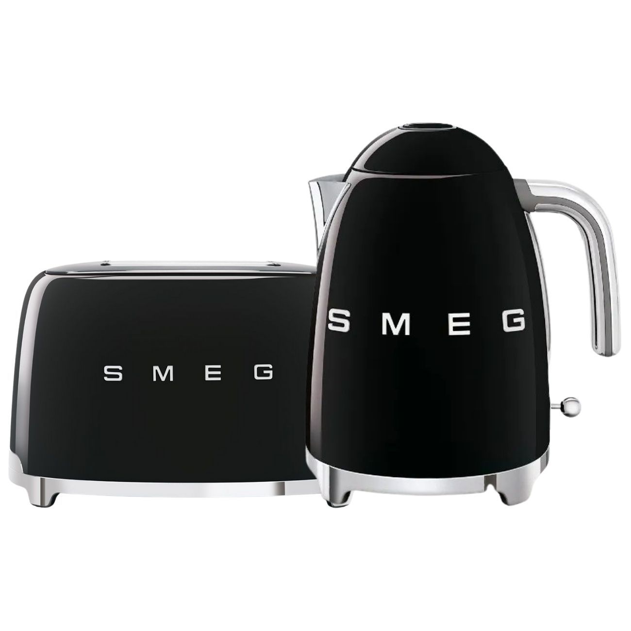 סט ארוחת בוקר רטרו SMEG - קומקום ומצנם תואמים במבצע - גוון שחור מבריק
