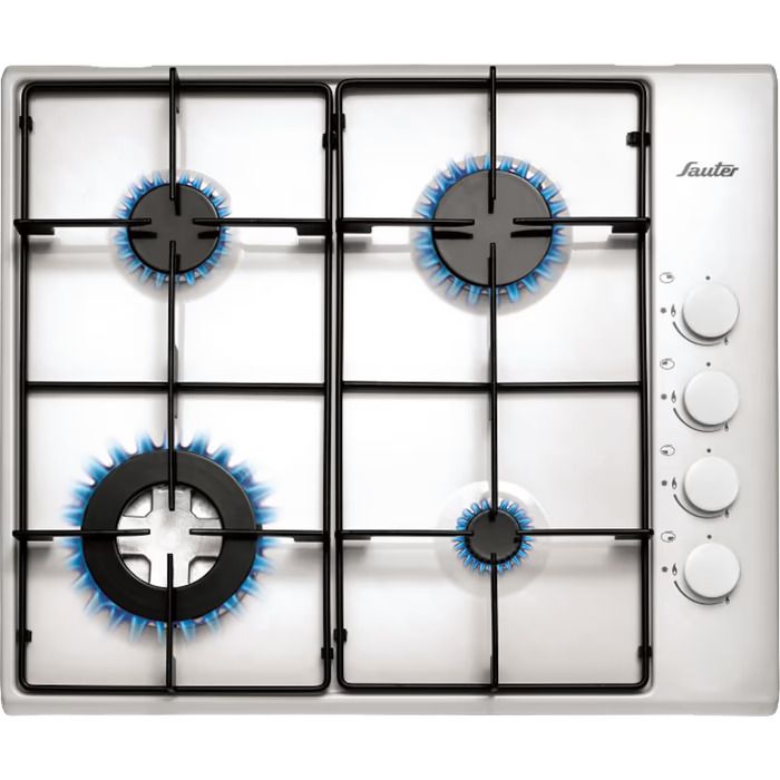 כיריים גז 4 להבות SAUTER SHE860W צבע לבן | אחריות יבואן רשמי