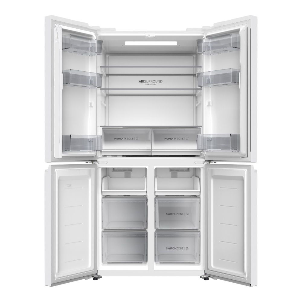 מקרר 4 דלתות מקפיא תחתון 507 ליטר Haier HRF5800W אחריות יבואן רשמי