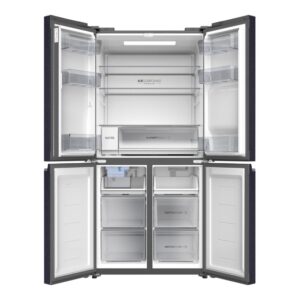 מקרר 4 דלתות מקפיא תחתון 507 ליטר Haier HRF5800BS אבן שחורה - עם בר מים וקרח - אחריות יבואן רשמי