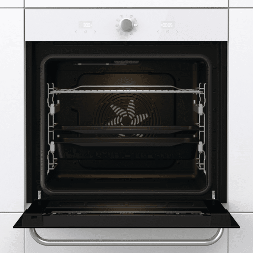 תנור בנוי gorenje בגימור זכוכית לבנה 77 ליטר דגם BOS6737SYW – תמונה 3