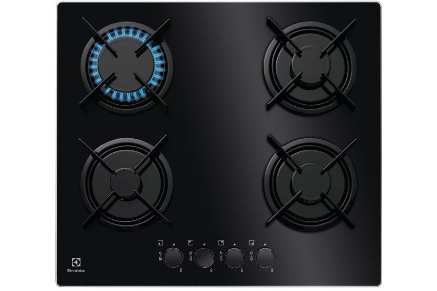 כיריים גז 60 ס"מ 4 להבות דגם EGT6242NVK אלקטרולוקס Electrolux זכוכית שחורה – תמונה 2