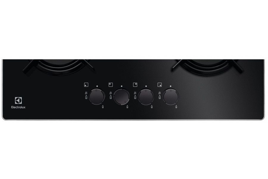 כיריים גז 60 ס"מ 4 להבות דגם EGT6242NVK אלקטרולוקס Electrolux זכוכית שחורה – תמונה 3
